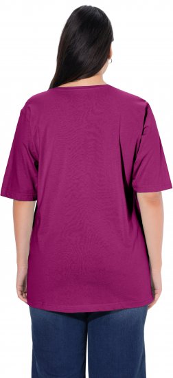 Ulla Popken Basic Round Neck Short Sleeve Relaxed Fit T-Shirt Berry Purple - Μπλουζάκια - 
