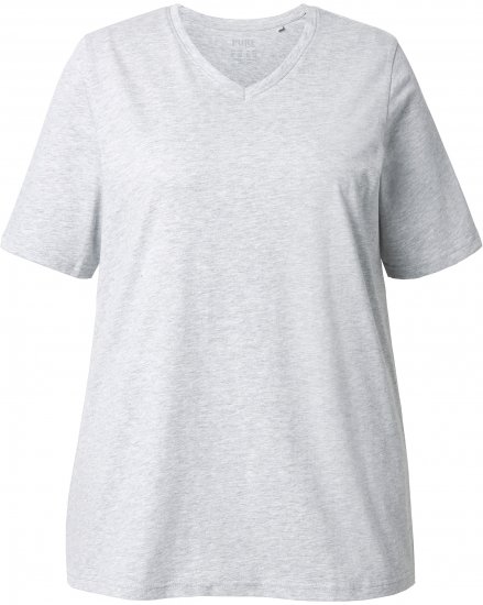 Ulla Popken Eco Cotton Basic T-Shirt 2-Pack Grey/Pink - Μπλουζάκια - 