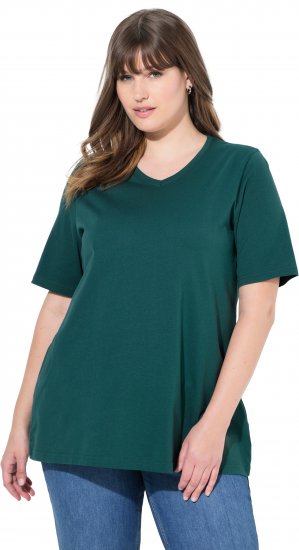 Ulla Popken Eco Cotton Basic T-Shirt 2-Pack Green/White - Μπλουζάκια - 