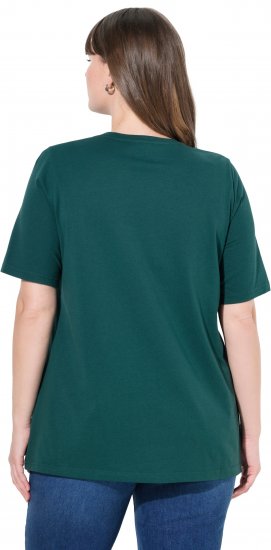 Ulla Popken Eco Cotton Basic T-Shirt 2-Pack Green/White - Μπλουζάκια - 