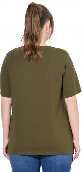 Ulla Popken Eco Cotton Basic T-Shirt 2-Pack Green/Black - Μπλουζάκια - 