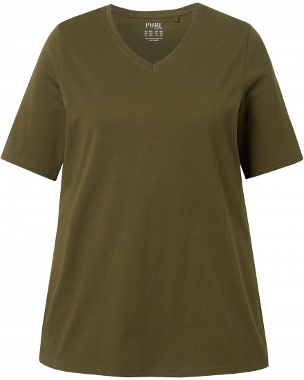 Ulla Popken Eco Cotton Basic T-Shirt 2-Pack Green/Black - Μπλουζάκια - 