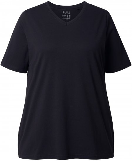 Ulla Popken Eco Cotton Basic T-Shirt 2-Pack Black/Red - Μπλουζάκια - 