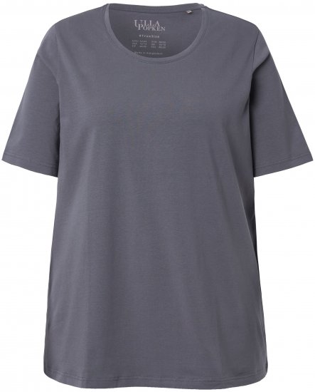 Ulla Popken Essential Round Neck Stretch Tee Graphite Grey - Μπλουζάκια - 