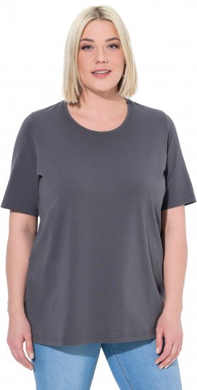 Ulla Popken Essential Round Neck Stretch Tee Graphite Grey - Μπλουζάκια - 