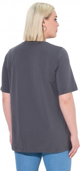 Ulla Popken Essential Round Neck Stretch Tee Graphite Grey - Μπλουζάκια - 