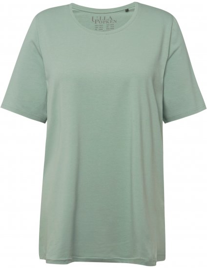 Ulla Popken Essential Round Neck Stretch Tee Light Moss Green - Μπλουζάκια - 