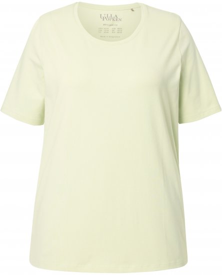 Ulla Popken Essential Round Neck Stretch Tee Pistachio - Μπλουζάκια - 