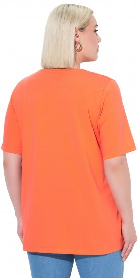 Ulla Popken Essential Round Neck Stretch Tee Coral Pink - Μπλουζάκια - 