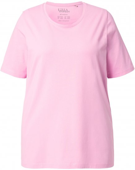 Ulla Popken Essential Round Neck Stretch Tee Pink - Μπλουζάκια - 