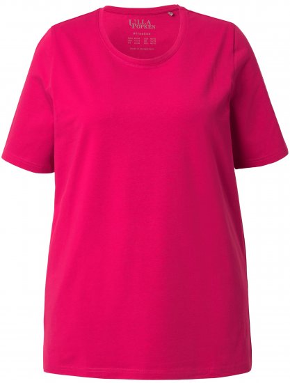 Ulla Popken Essential Round Neck Stretch Tee Dark Raspberry - Μπλουζάκια - 