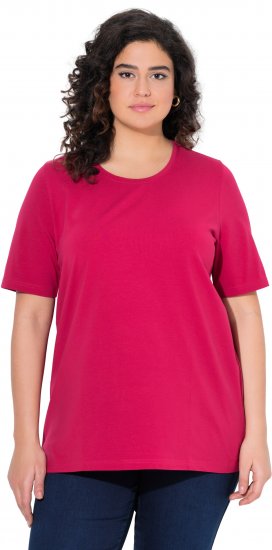 Ulla Popken Essential Round Neck Stretch Tee Dark Raspberry - Μπλουζάκια - 