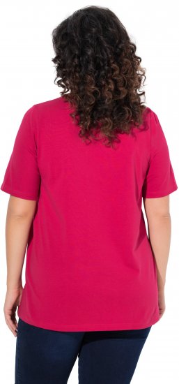 Ulla Popken Essential Round Neck Stretch Tee Dark Raspberry - Μπλουζάκια - 