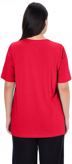 Ulla Popken Essential Round Neck Stretch Tee Red - Μπλουζάκια - 