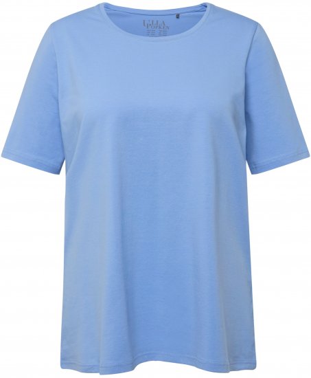 Ulla Popken Essential Round Neck Stretch Tee Cloud Blue - Μπλουζάκια - 