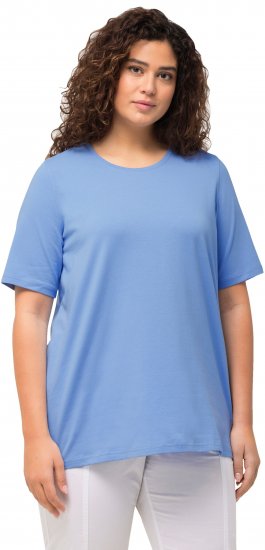 Ulla Popken Essential Round Neck Stretch Tee Cloud Blue - Μπλουζάκια - 