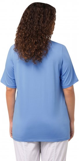 Ulla Popken Essential Round Neck Stretch Tee Cloud Blue - Μπλουζάκια - 