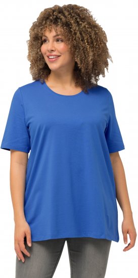 Ulla Popken Essential Round Neck Stretch Tee Denim Blue - Μπλουζάκια - 