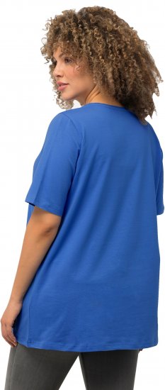 Ulla Popken Essential Round Neck Stretch Tee Denim Blue - Μπλουζάκια - 
