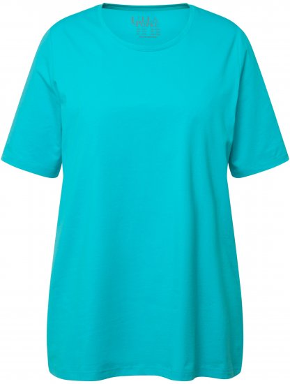 Ulla Popken Essential Round Neck Stretch Tee Deep Aqua - Μπλουζάκια - 