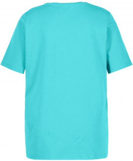 Ulla Popken Essential Round Neck Stretch Tee Deep Aqua - Μπλουζάκια - 