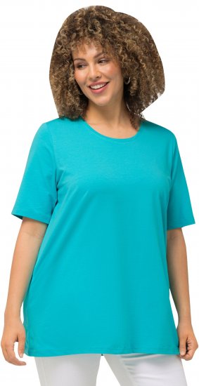 Ulla Popken Essential Round Neck Stretch Tee Black - Μπλουζάκια - 