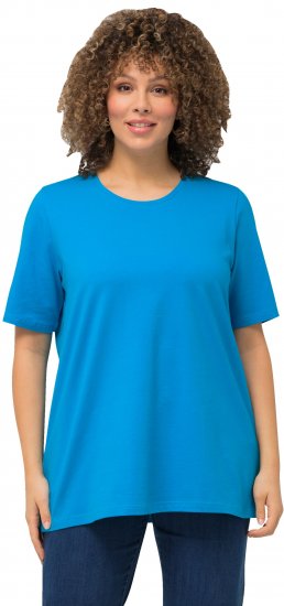 Ulla Popken Essential Round Neck Stretch Tee Sapphire Blue - Μπλουζάκια - 