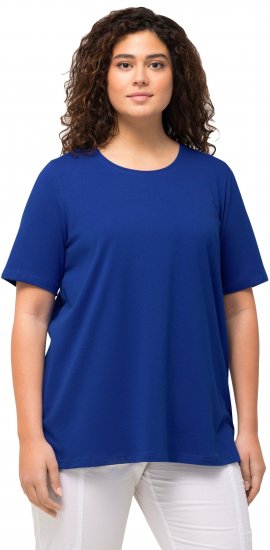 Ulla Popken Essential Round Neck Stretch Tee Cobalt Blue - Μπλουζάκια - 