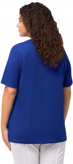 Ulla Popken Essential Round Neck Stretch Tee Cobalt Blue - Μπλουζάκια - 