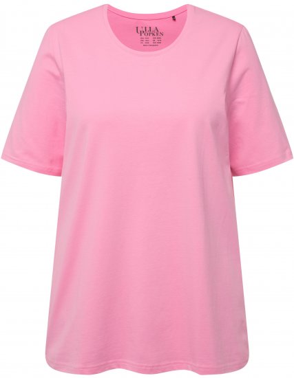 Ulla Popken Essential Round Neck Stretch Tee Light Pink - Μπλουζάκια - 