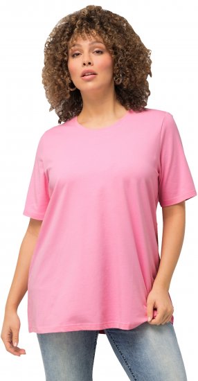 Ulla Popken Essential Round Neck Stretch Tee Light Pink - Μπλουζάκια - 
