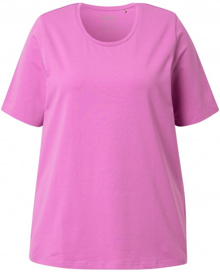 Ulla Popken Essential Round Neck Stretch Tee Cool Pink - Μπλουζάκια - 