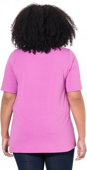Ulla Popken Essential Round Neck Stretch Tee Cool Pink - Μπλουζάκια - 