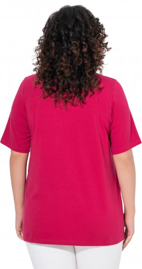 Ulla Popken Essential V-Neck Stretch Tee Dark Raspberry - Μπλουζάκια - 