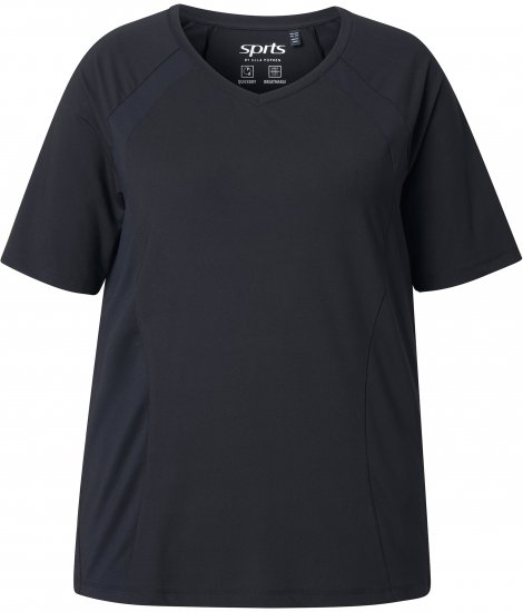 Ulla Popken Quick-Drying Short Sleeve T-Shirt Black - Μπλουζάκια - 