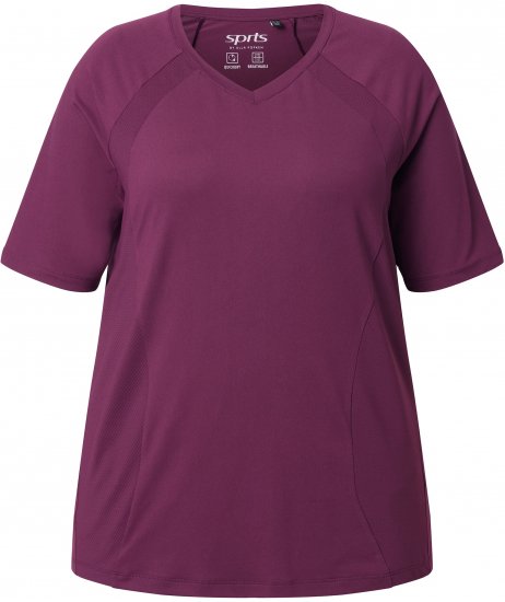 Ulla Popken Quick-Drying Short Sleeve T-Shirt Dark Cherry - Μπλουζάκια - 