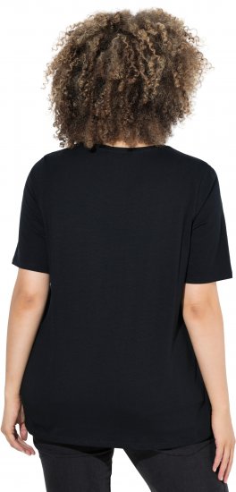 Ulla Popken Scoop Neck Short Sleeve Tee Black - Μπλουζάκια - 