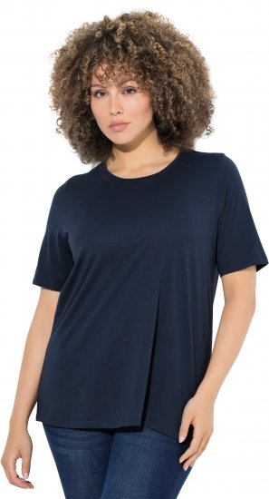 Ulla Popken Scoop Neck Short Sleeve Tee Navy - Μπλουζάκια - 