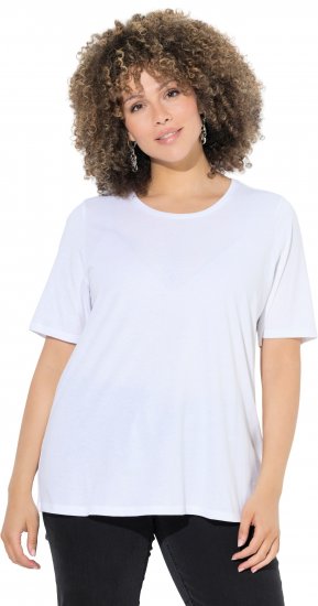 Ulla Popken Scoop Neck Short Sleeve Tee White - Μπλουζάκια - 