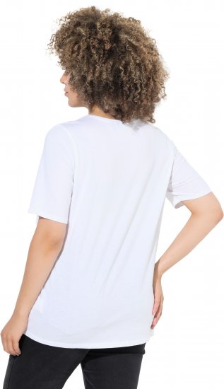 Ulla Popken Scoop Neck Short Sleeve Tee White - Μπλουζάκια - 