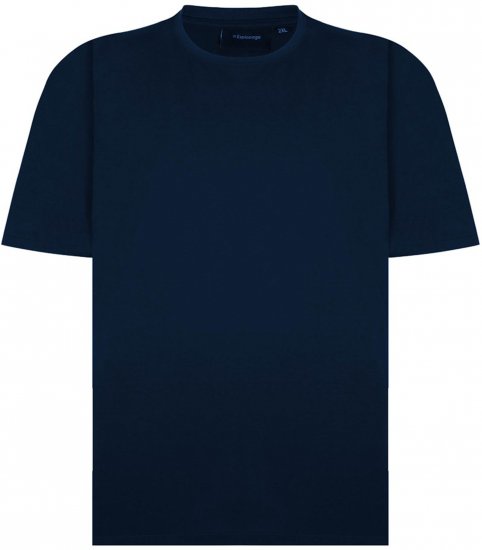 Espionage T015 Plain Crew Neck T-Shirt Navy - Μακό μπλουζάκια - Aνδρικά μπλουζεσ μεγάλα μεγέθη