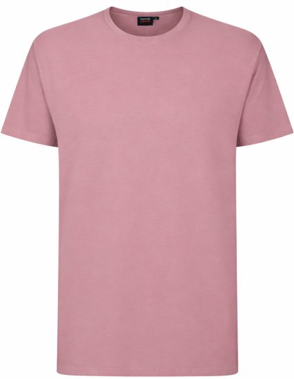 Espionage T015 Plain T-Shirt Pink - Μακό μπλουζάκια - Aνδρικά μπλουζεσ μεγάλα μεγέθη