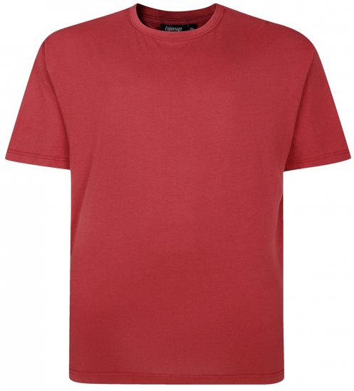 Espionage T015 Plain T-Shirt Ruby - Μακό μπλουζάκια - Aνδρικά μπλουζεσ μεγάλα μεγέθη