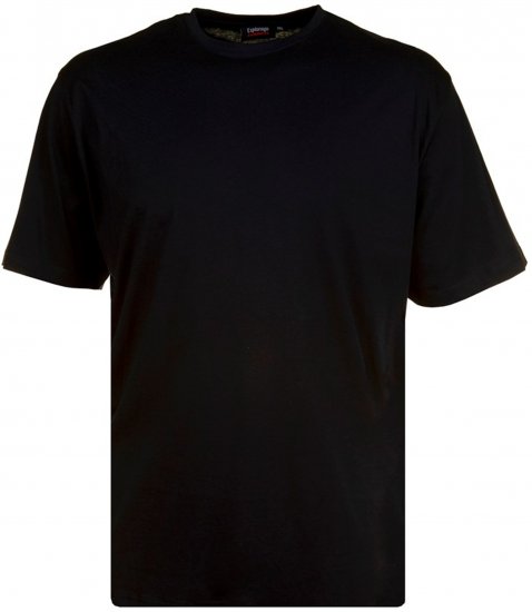 Espionage T015 Plain Crew Neck T-Shirt Black - Μακό μπλουζάκια - Aνδρικά μπλουζεσ μεγάλα μεγέθη