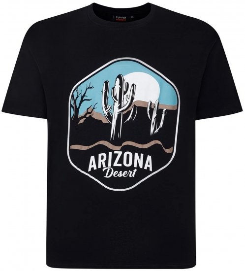 Espionage T421 Arizona T-Shirt Black - Μακό μπλουζάκια - Aνδρικά μπλουζεσ μεγάλα μεγέθη