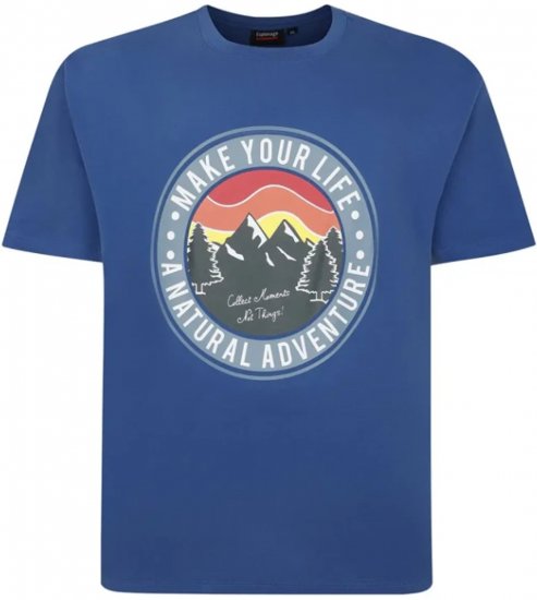 Espionage T421 Natural Adventure Printed T-Shirt Blue - Μακό μπλουζάκια με στάμπα - 