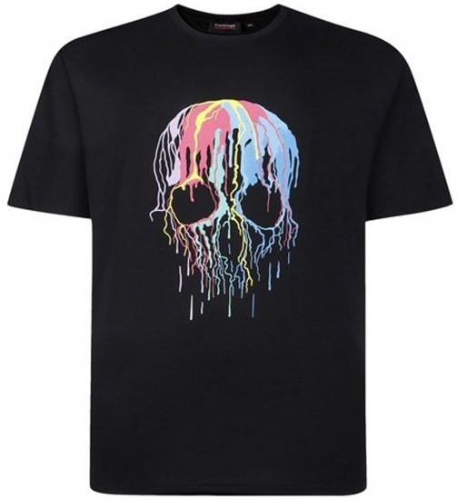 Espionage T445 Dripping Skull Printed T-Shirt Black - Μακό μπλουζάκια με στάμπα - 