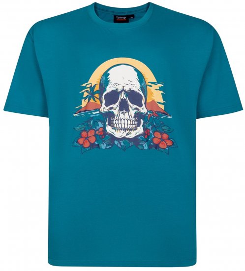 Espionage T452 Skull Island Printed T-Shirt Jade - Μακό μπλουζάκια με στάμπα - 