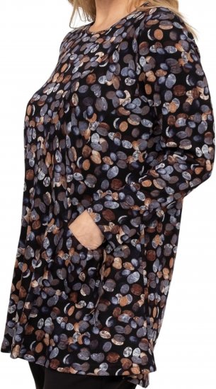 Scandinavian Caramel Flower Petals Tunic Copper and Blue - Τυπωμένα T-shirts για γυναίκες - 