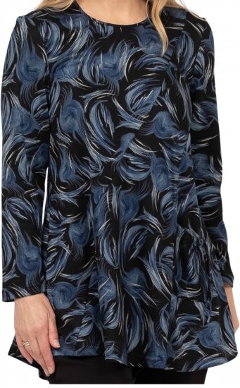 Scandinavian Caramel Swirls Tunic Blue - Τυπωμένα T-shirts για γυναίκες - 